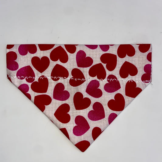 Pink & Red Heart Slip-on Bandana - cotton