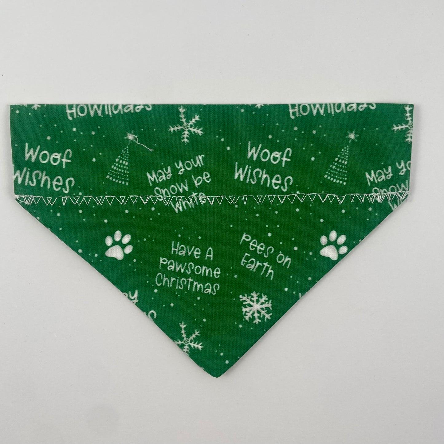 Christmas “Woof Wishes” Slip-on Bandana - cotton