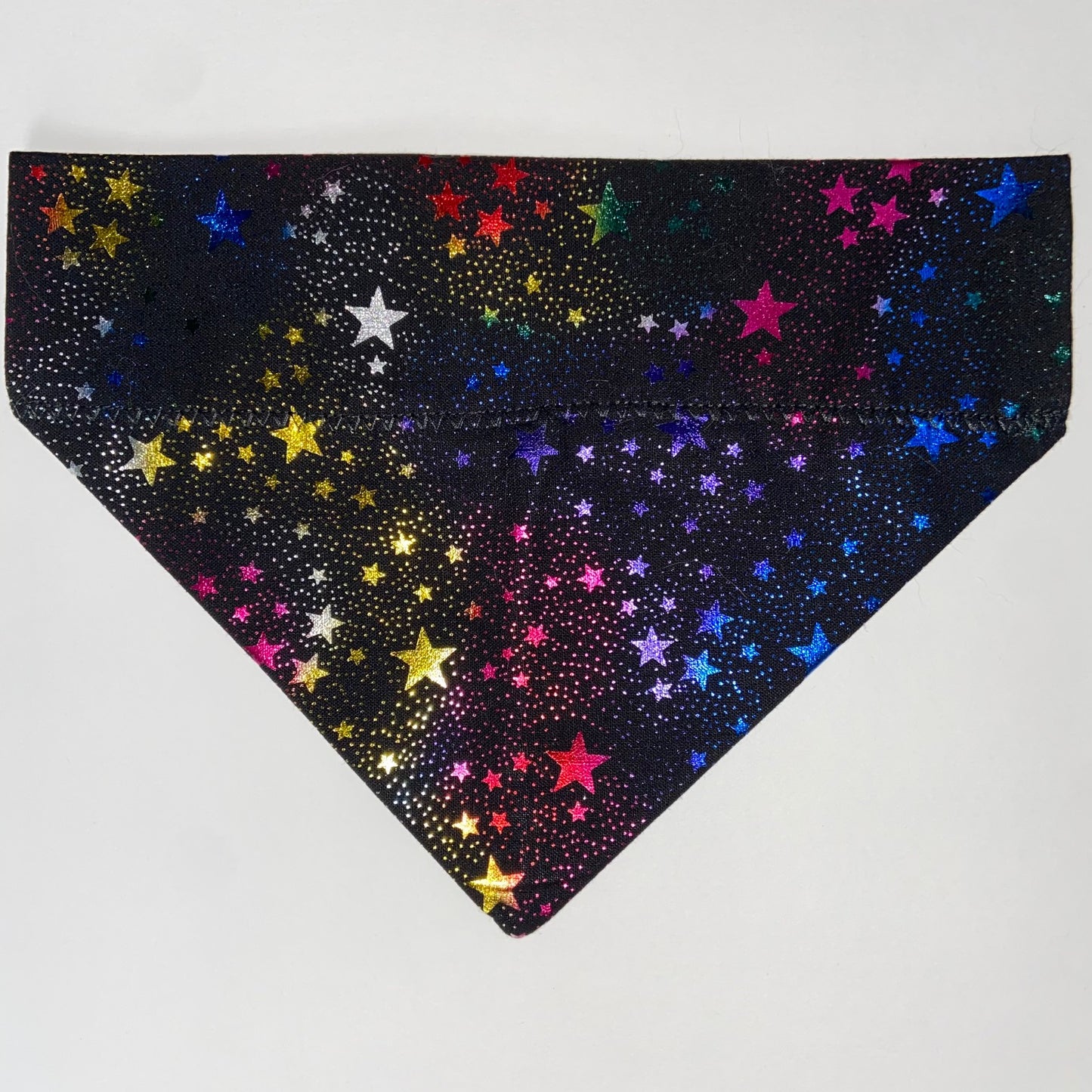 Metallic Rainbow Stars Slip-on Bandana - cotton